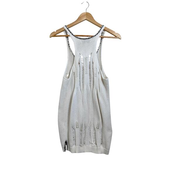 Cleobella Women's Cotton Sleeveless White Knit Casual Boho Blouse Size Small - Picture 2 of 8